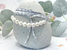 Load image into Gallery viewer, BREATHE Liberty Pearls - 10 Beautiful Pearls on a Feature Iconic Liberty Braid worn THREE ways, Bracelet, Necklace or Anklet - Great for summer or gifting
