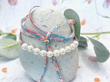 Load image into Gallery viewer, BREATHE Liberty Pearls - 10 Beautiful Pearls on a Feature Iconic Liberty Braid worn THREE ways, Bracelet, Necklace or Anklet - Great for summer or gifting
