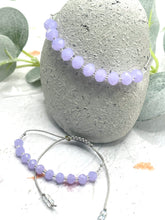 Load image into Gallery viewer, Lilac Faceted Glass Bead 10 Breaths Bracelet for anxiety and stress.  10 Breaths to peace and calm.
