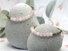Load image into Gallery viewer, Rose Quartz and Red Green Jasper 10 Breaths Breathe Bracelet, calming, grounding and stylish, mindful jewellery, adjustable pink cord.
