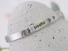 Load image into Gallery viewer, Breathe Bracelet - Imperfectly Perfect, Hand Stamped, Aluminium Cuff Bracelet - Adjustable Band
