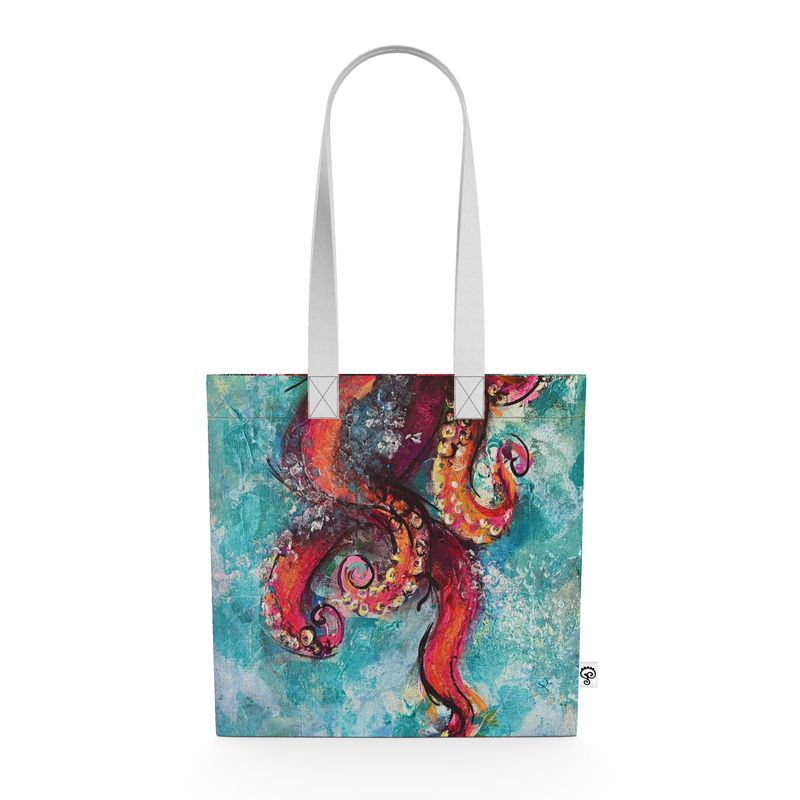 Octopus In Motion Everyday Tote Featuring a print of a Painting by Corrina J Korrubel