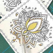 Load image into Gallery viewer, Colouring In Cards for Peace, Calm and Relaxation, Colour in your own cards PACK OF THREE, supplied with envelopes

