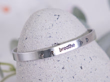 Load image into Gallery viewer, Breathe Bracelet - Imperfectly Perfect, Hand Stamped, Aluminium Cuff Bracelet - Adjustable Band
