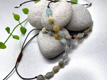 Load image into Gallery viewer, Amazonite Smooth Nugget 10 Breaths Bracelet, Breathe Anxiety Calming Bracelet Gift for her gift for him
