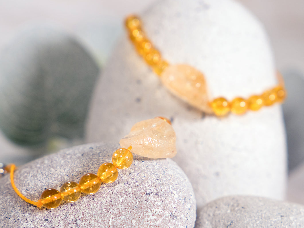 Anxiety Bracelet with Citrine stones for anxiety, stress, meditation, Citrine nugget bracelet, Happy Gift, Unique gift for her, Breathe Bracelet
