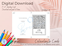 Load image into Gallery viewer, The Breathe 5&quot;x7&quot; Digital Colouring In Cards for Mindfulness, Anxiety and Stress Relief, Colour in your own cards, PDF download and print at home easily
