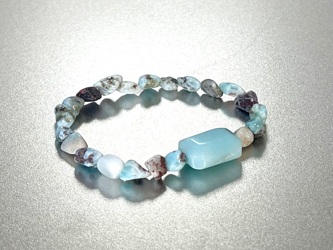 Amazonite and Larimar Bracelet