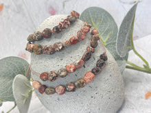 Load image into Gallery viewer, LeopardSkin Jasper 10 Breaths Breathe Bracelet a Unique Beautiful Rare Gift for her Peace Anxiety Stress Yoga Meditation Discreet Daily Wear
