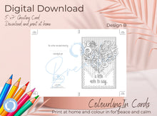 Load image into Gallery viewer, The Breathe 5&quot;x7&quot; Digital Colouring In Cards for Mindfulness, Anxiety and Stress Relief, Colour in your own cards, PDF download and print at home easily
