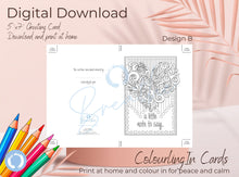 Load image into Gallery viewer, 5&quot;x7&quot; Digital Colouring In Cards for Mindfulness, Anxiety and Stress Relief, Colour in your own cards, PDF download and print at home easily
