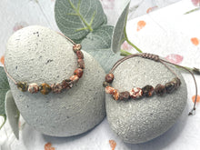 Load image into Gallery viewer, LeopardSkin Jasper 10 Breaths Breathe Bracelet a Unique Beautiful Rare Gift for her Peace Anxiety Stress Yoga Meditation Discreet Daily Wear
