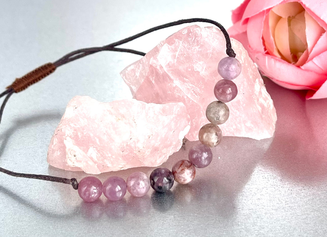 Lepidolite 10 Breaths Anxiety Bracelet , Calming and Stress busting, Makes  a great gift, beautiful unique semi precious stone