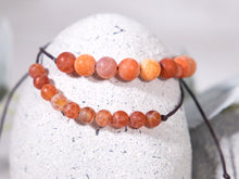 Load image into Gallery viewer, Fire Agate Semi Precious Stone Bracelet, Breathe Bracelet, Count your breaths and relax

