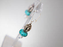 Load image into Gallery viewer, .  Turquoise, Pearl and Antique Silver Earrings
