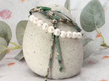 Load image into Gallery viewer, BREATHE Liberty Pearls - 10 Beautiful Pearls on a Feature Iconic Liberty Braid worn THREE ways, Bracelet, Necklace or Anklet - Great for summer or gifting
