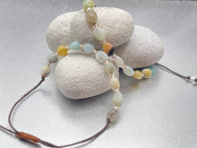 Load image into Gallery viewer, Amazonite Smooth Nugget 10 Breaths Bracelet, Breathe Anxiety Calming Bracelet Gift for her gift for him
