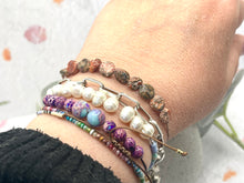 Load image into Gallery viewer, LeopardSkin Jasper 10 Breaths Breathe Bracelet a Unique Beautiful Rare Gift for her Peace Anxiety Stress Yoga Meditation Discreet Daily Wear
