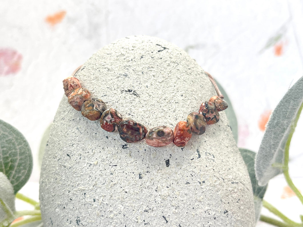 LeopardSkin Jasper 10 Breaths Breathe Bracelet a Unique Beautiful Rare Gift for her Peace Anxiety Stress Yoga Meditation Discreet Daily Wear