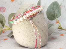 Load image into Gallery viewer, BREATHE Liberty Pearls - 10 Beautiful Pearls on a Feature Iconic Liberty Braid worn THREE ways, Bracelet, Necklace or Anklet - Great for summer or gifting
