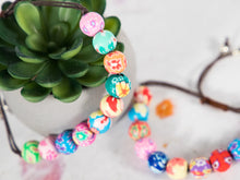 Load image into Gallery viewer, Bright Floral Polymer Bracelet, Happy Bracelet, 10 Breaths Anxiety Calming Bracelet
