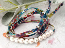Load image into Gallery viewer, BREATHE Liberty Pearls - 10 Beautiful Pearls on a Feature Iconic Liberty Braid worn THREE ways, Bracelet, Necklace or Anklet - Great for summer or gifting
