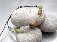 Load image into Gallery viewer, Amazonite Smooth Nugget 10 Breaths Bracelet, Breathe Anxiety Calming Bracelet Gift for her gift for him
