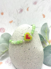 Load image into Gallery viewer, Peridot and Glass Heart - 10 Breaths Bracelet
