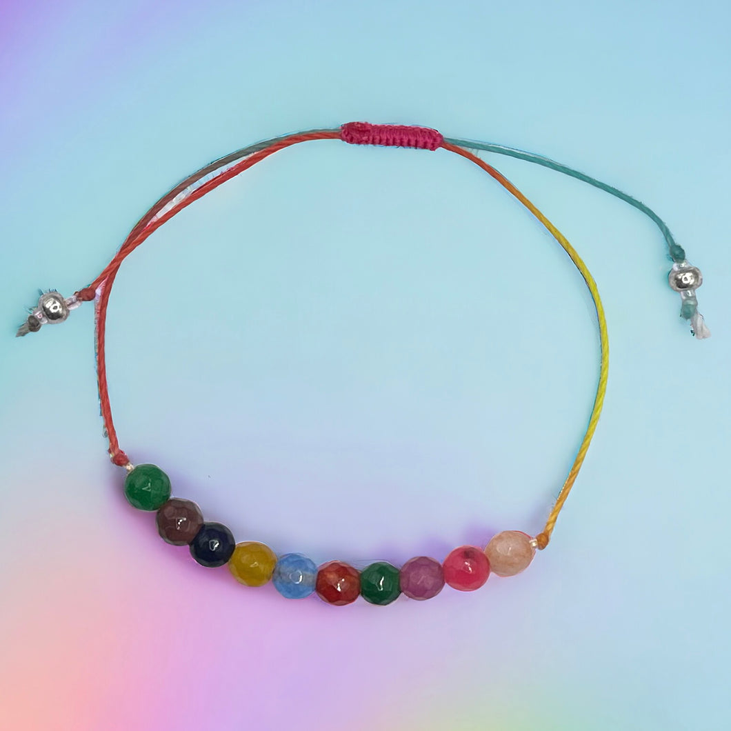 10 Breaths Rainbow Agate, Anxiety Bracelet