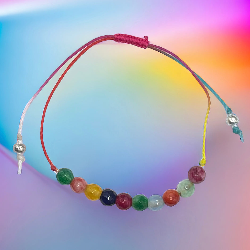 10 Breaths Rainbow Agate, Anxiety Bracelet #2