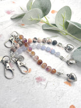 Load image into Gallery viewer, Gemstone Breathwork Dangle – 10 Breaths Meditation Keychain
