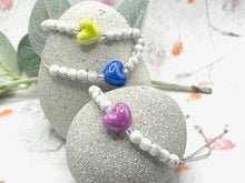 Load image into Gallery viewer, The PERFECT Teen GCSE 10 Breaths Bracelet, White Howlite with a beautiful central, ceramic heart
