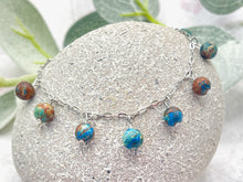 Load image into Gallery viewer, 10 Breaths Chain &amp; Dangle Stone Bracelet, Mindfulness Jewellery for stress and anxi3ty

