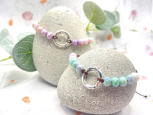 Load image into Gallery viewer, Breathe 10 Breaths Bracelet for Mindfulness, Anxiety and Stress Relief, plain or with Central silver tone circle.
