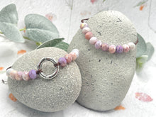 Load image into Gallery viewer, Breathe 10 Breaths Bracelet for Mindfulness, Anxiety and Stress Relief, plain or with Central silver tone circle.
