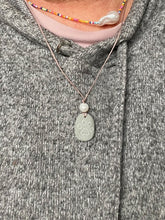 Load image into Gallery viewer, CUSTOMISE YOUR  Hand Engraved Beach Pebble Necklace – Ethically Sourced Coastal Jewellery with Natural Beach Stones and Pearl for a Boho Summer Look (Copy)
