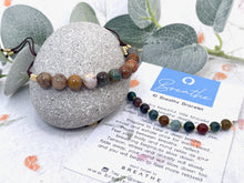 Load image into Gallery viewer, Ocean Jasper Bracelet Anxiety &amp; Stress Gift Mindfulness Breathing Bracelet Calming Crystal Jewellery 10 Breaths Bracelet

