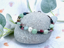 Load image into Gallery viewer, Minty Green Opal, Tourmaline, Pearl and Sterling silver Bracelet.
