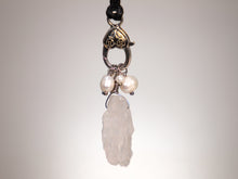 Load image into Gallery viewer, . Quartz Crystal Charm Necklace with a cluster of White Pearls birthday gift, gift for her
