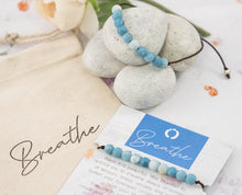 Load image into Gallery viewer, Larimar Stone Bracelet for, anxiety, calming, stress, 10 breaths bracelet for counting your breaths to calm
