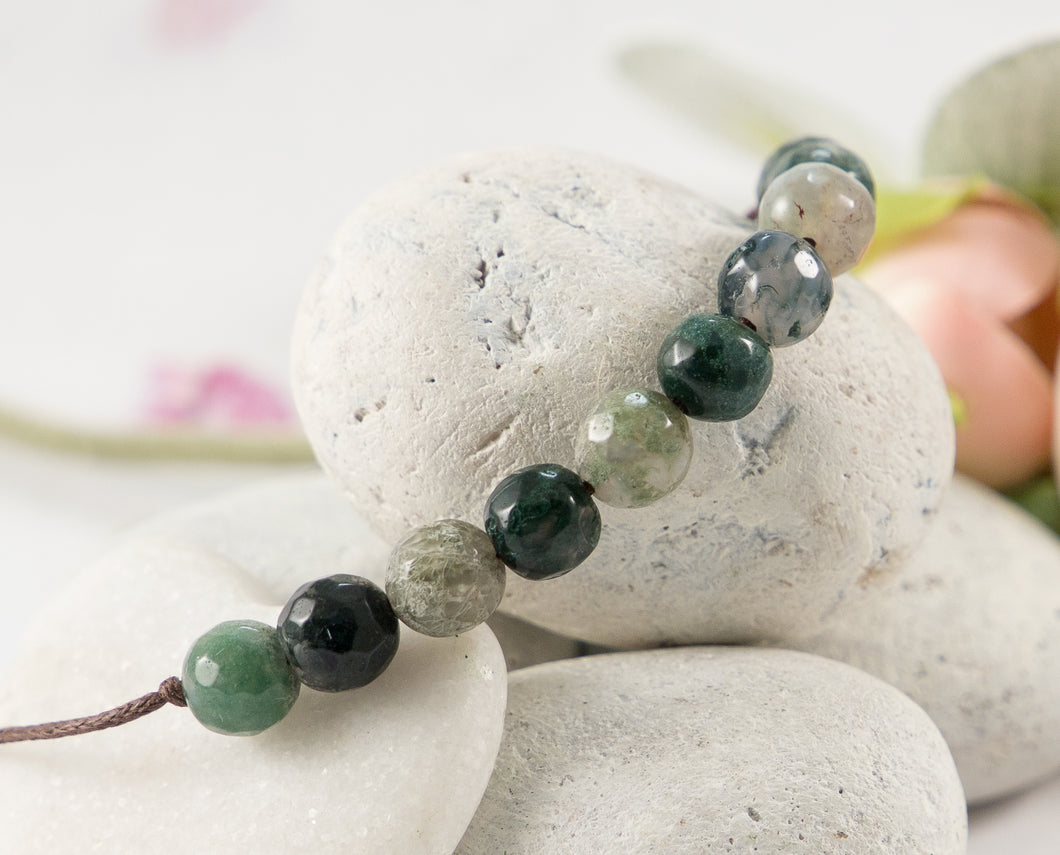 Faceted Indian Moss Agate - LIMITED EDITION