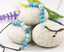 Load image into Gallery viewer, Larimar Stone Bracelet for, anxiety, calming, stress, 10 breaths bracelet for counting your breaths to calm
