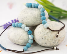 Load image into Gallery viewer, Larimar Stone Bracelet for, anxiety, calming, stress, 10 breaths bracelet for counting your breaths to calm
