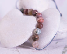 Load image into Gallery viewer, Matte Marine/Ocean Agate, Semi Precious Stone Breathe Bracelet, Gift Bracelet
