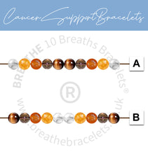Load image into Gallery viewer, Cancer Bracelet, Semi Precious Stone Support Bracelet for Cancer Patients, 10 Breaths Bracelet
