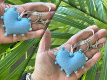 Load image into Gallery viewer, BREATHE PALM BUDDY © - Anxiety, Restful Sleep and breath counting during meditation, Felted Heart with Semi precious stones
