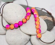 Load image into Gallery viewer, Anxiety Calming Bracelet, 10 Breaths Bracelet, Breathe Bracelet, Illusion or Magic bead bracelet in Magenta and Tangerine
