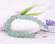 Load image into Gallery viewer, Aventurine Bracelet in Matte finish, calming, for meditation, useful alleviating anxiety and stress, Mental health awareness bracelet
