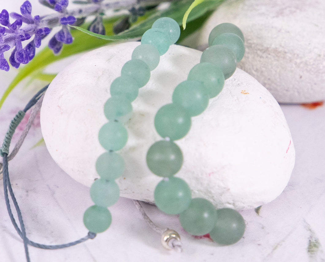 Aventurine Bracelet in Matte finish, calming, for meditation, useful alleviating anxiety and stress, Mental health awareness bracelet