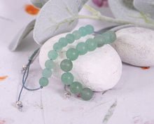 Load image into Gallery viewer, Aventurine Bracelet in Matte finish, calming, for meditation, useful alleviating anxiety and stress, Mental health awareness bracelet
